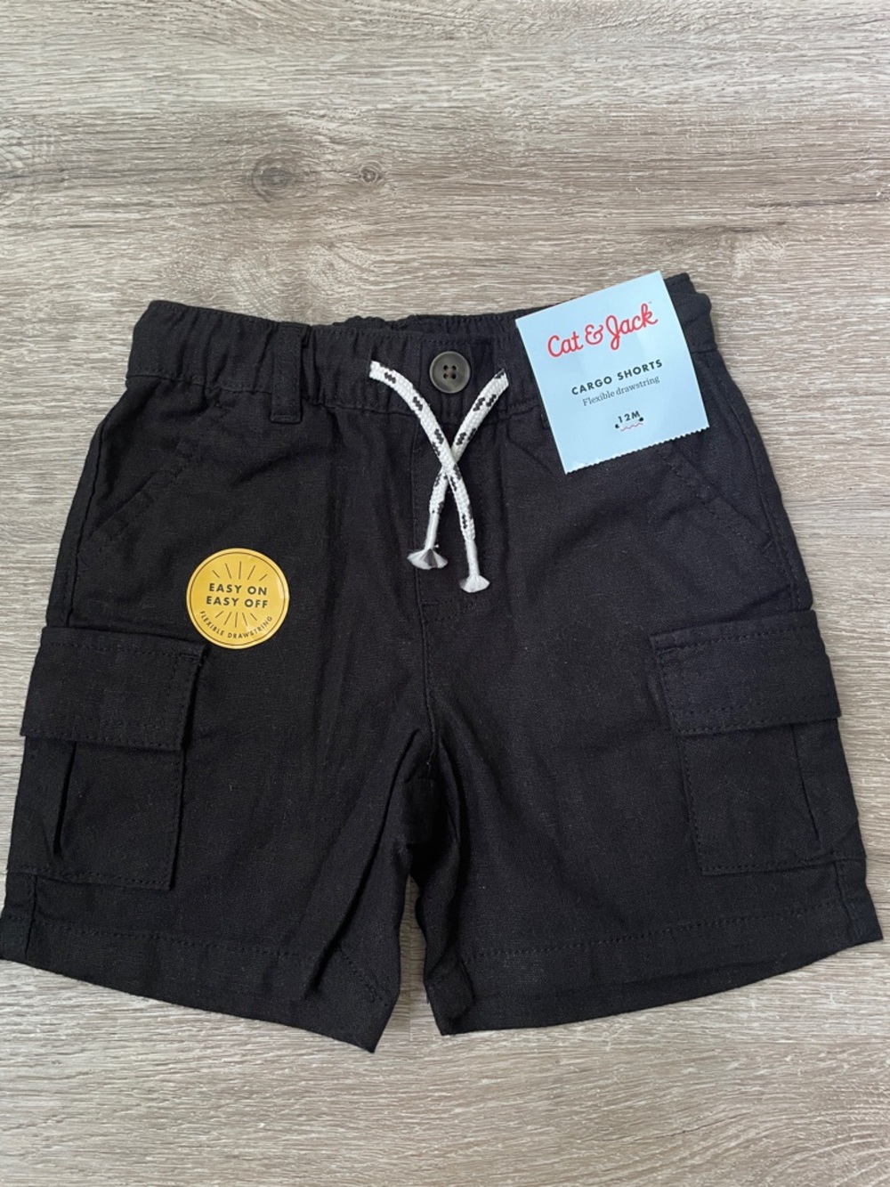 NWT Cat & Jack linen blend cargo shorts size 12 months